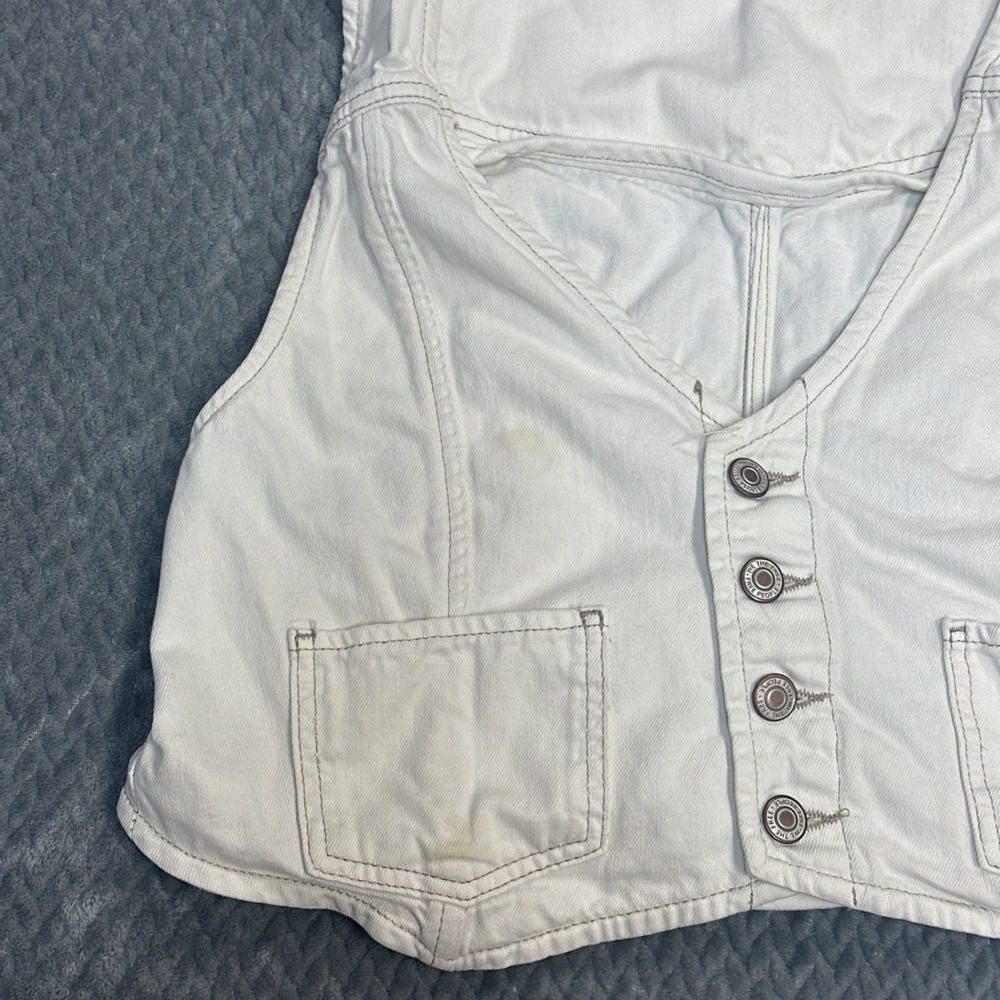 Free People Vest Women's Large Ivory Country Concert Festival Cropped *read* - Picture 6 of 12